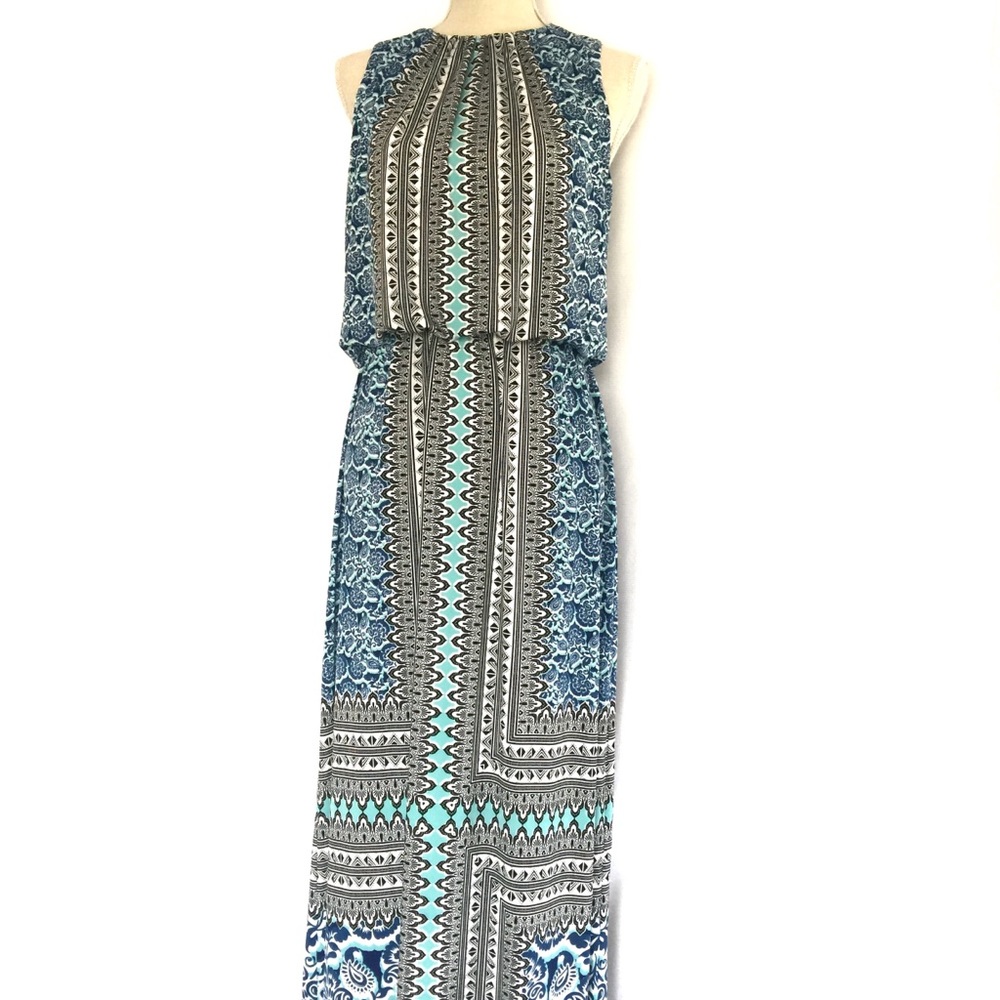 London Times Women’s Sleeveless Print Maxi Dress